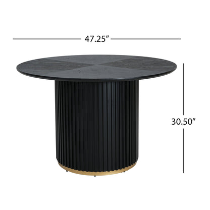 47.25' Round Pedestal Dining Table - N771P194860H_N771P194876J (Black) - 1st Choice Furniture Direct
