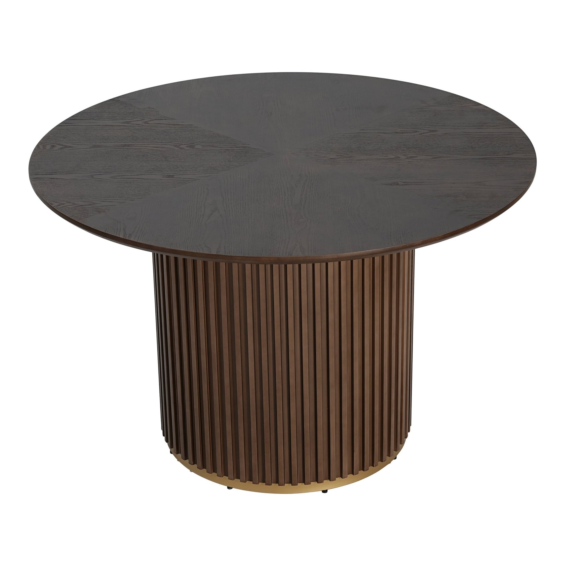 47.25' Round Pedestal Dining Table - N771P194860H_N771P194876J (Walnut) - 1st Choice Furniture Direct
