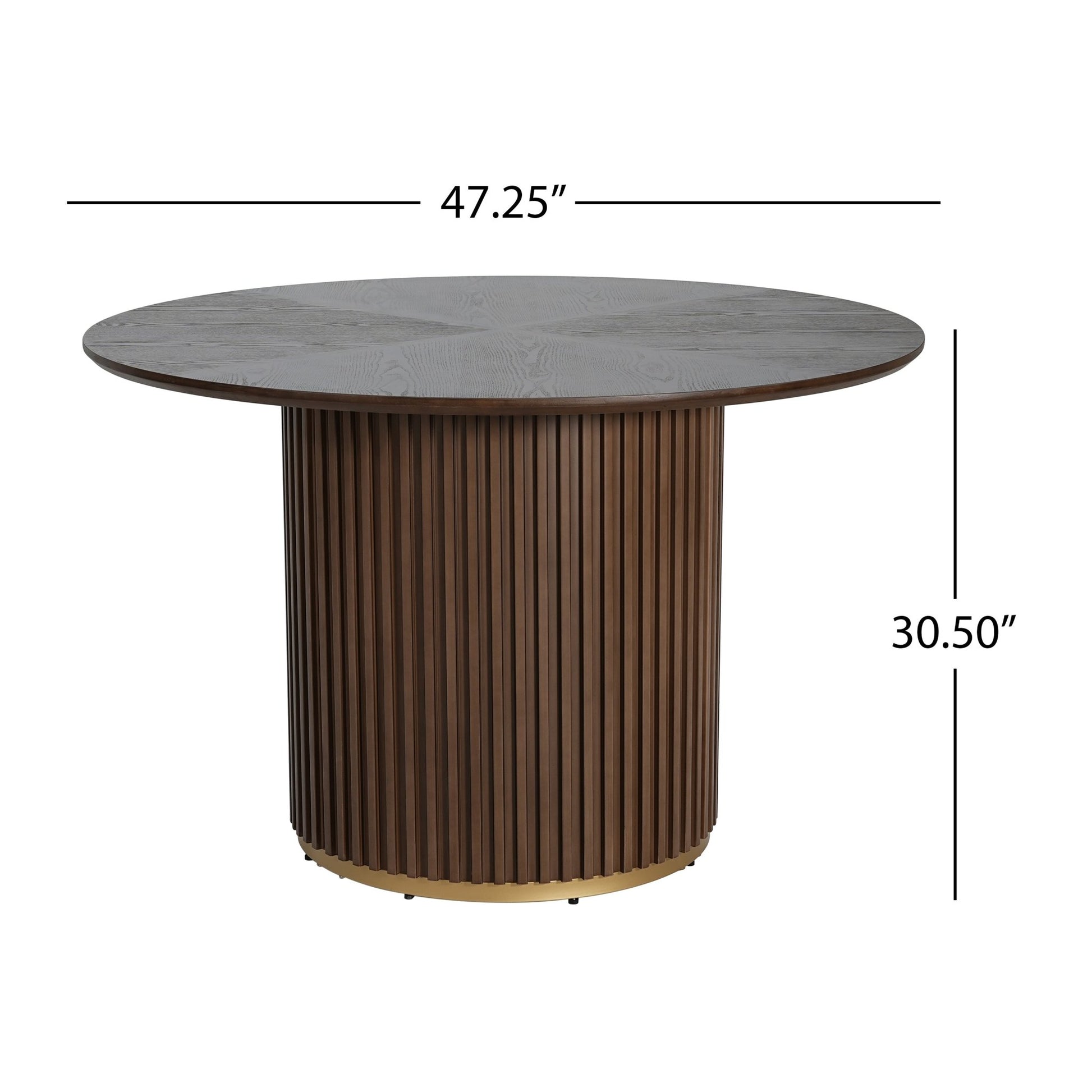 47.25' Round Pedestal Dining Table - N771P194860H_N771P194876J (Walnut) - 1st Choice Furniture Direct
