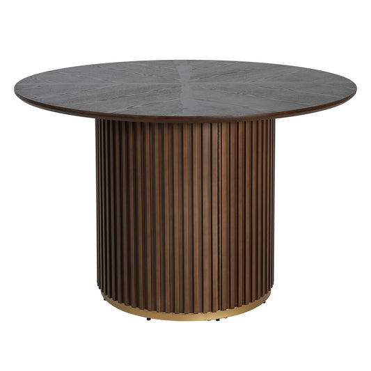 47.25' Round Pedestal Dining Table - N771P194860H_N771P194876J (Walnut) - 1st Choice Furniture Direct