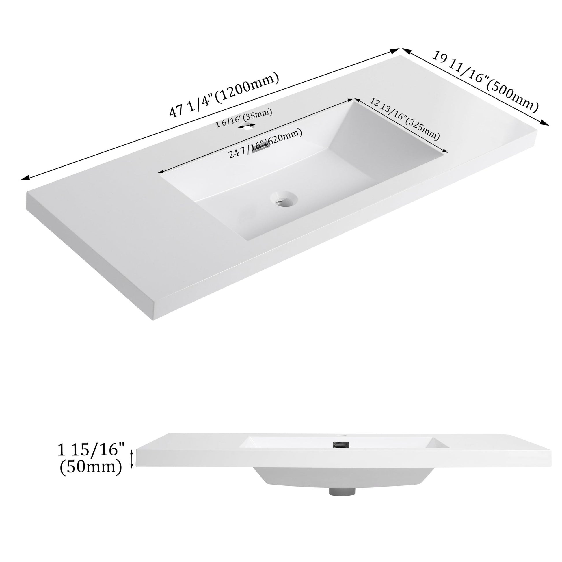 48' Bathroom Resin Sink - 1st Choice Furniture Direct