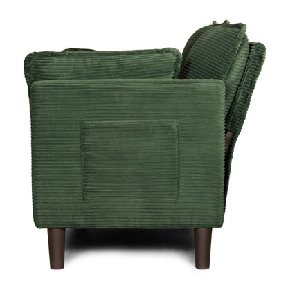 48' Soft Corduroy Loveseat Couch W/Soft Cushions,Side Storage Pocket,Sturdy Composite Board & Solid Wood Frame, High Rebound Sponge,Easy Assembly,Ideal for Living Room,Apartment,Dorm,Office. - 1st Choice Furniture Direct