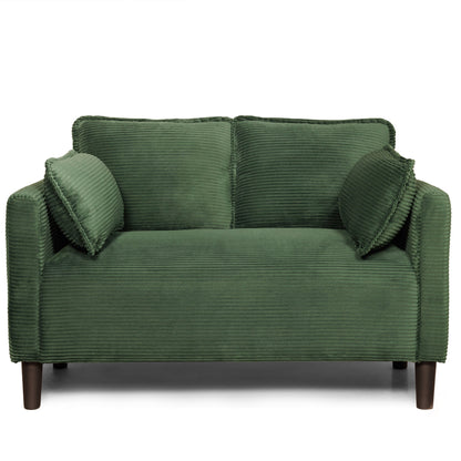 48' Soft Corduroy Loveseat Couch W/Soft Cushions,Side Storage Pocket,Sturdy Composite Board & Solid Wood Frame, High Rebound Sponge,Easy Assembly,Ideal for Living Room,Apartment,Dorm,Office. - 1st Choice Furniture Direct
