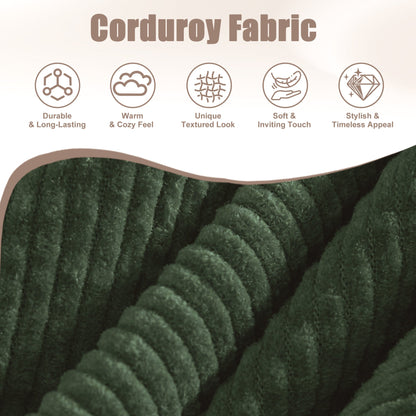 48' Soft Corduroy Loveseat Couch W/Soft Cushions,Side Storage Pocket,Sturdy Composite Board & Solid Wood Frame, High Rebound Sponge,Easy Assembly,Ideal for Living Room,Apartment,Dorm,Office. - 1st Choice Furniture Direct