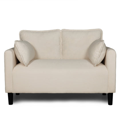 48' Soft Corduroy Loveseat Couch W/Soft Cushions,Side Storage Pocket,Sturdy Composite Board & Solid Wood Frame, High Rebound Sponge,Easy Assembly,Ideal for Living Room,Apartment,Dorm,Office. - 1st Choice Furniture Direct