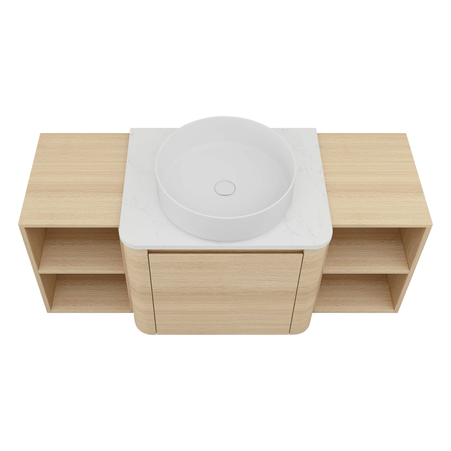 48'' Wall - Mounted Bathroom Vanity With Ceramic Art Sink, and 2 - Storage Shelves, Soft - Close Door, KD - Packing, Plywood - 1st Choice Furniture Direct