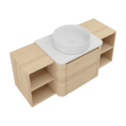 48'' Wall - Mounted Bathroom Vanity With Ceramic Art Sink, and 2 - Storage Shelves, Soft - Close Door, KD - Packing, Plywood - 1st Choice Furniture Direct