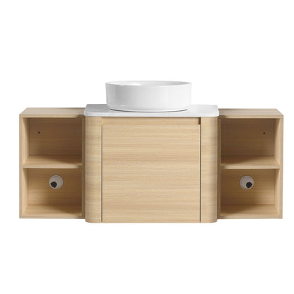 48'' Wall - Mounted Bathroom Vanity With Ceramic Art Sink, and 2 - Storage Shelves, Soft - Close Door, KD - Packing, Plywood - 1st Choice Furniture Direct