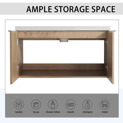48' Wall - Mounted Bathroom Vanity With Sink and Side Cabinet, Soft Close Doors,00112IMO - 0636IMO - 0612GWH Combination Cabinet(KD - Packing) - 1st Choice Furniture Direct
