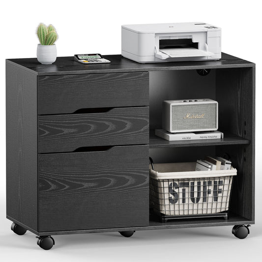 1st Choice Black Wood Filing Cabinet: Style Meets Functionality