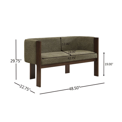 48.5' Upholstered Solid Loveseat (Walnut+Green) - 1st Choice Furniture Direct