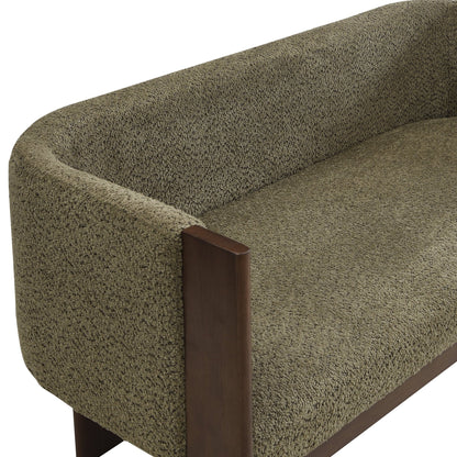 48.5' Upholstered Solid Loveseat (Walnut+Green) - 1st Choice Furniture Direct