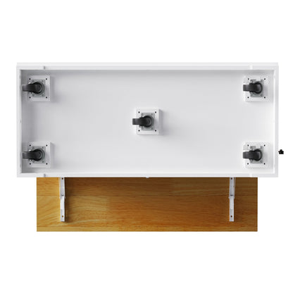 48inch Kitchen Island with 2 Bar Stools, Power Outlet, Door Internal Storage Rack, Kitchen Storage Cart on 5 Wheels with Drop Leaf, 5 Side Racks, 2 Drawers,White (Old SKU N707S000015W)(Three Packages) - 1st Choice Furniture Direct