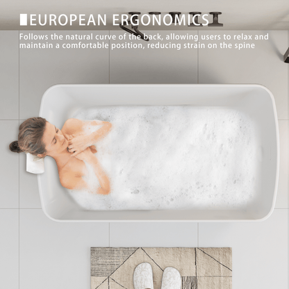 49'' Acrylic Freestanding Soaking Bathtub, Square - shape Japanese Soaking Hot Tub with Chrome Overflow and Drain, Glossy Black 24A01 - 49B - 1st Choice Furniture Direct