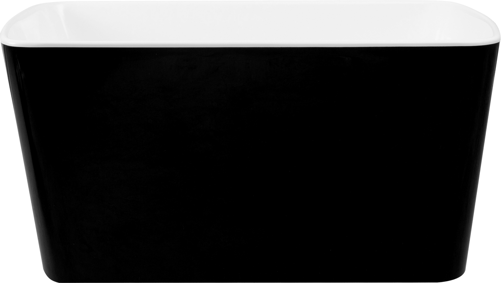49'' Acrylic Freestanding Soaking Bathtub, Square - shape Japanese Soaking Hot Tub with Chrome Overflow and Drain, Glossy Black 24A01 - 49B - 1st Choice Furniture Direct