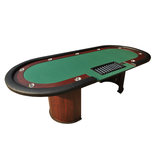 96' Poker Table Model 16367 Green with U Shape Legs, Drox Box, Chips Tray