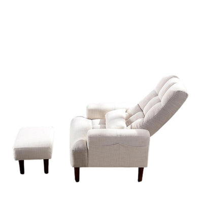 1st Choice Modern Design Cream White Recliner Soft Cozy Sofa Chair