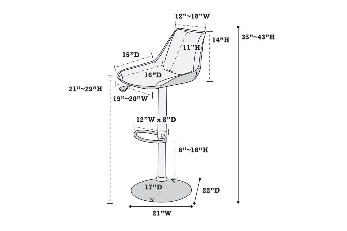 1st Choice Luxurious Adjustable Bar Stools in Light Grey | Contemporary & Modern