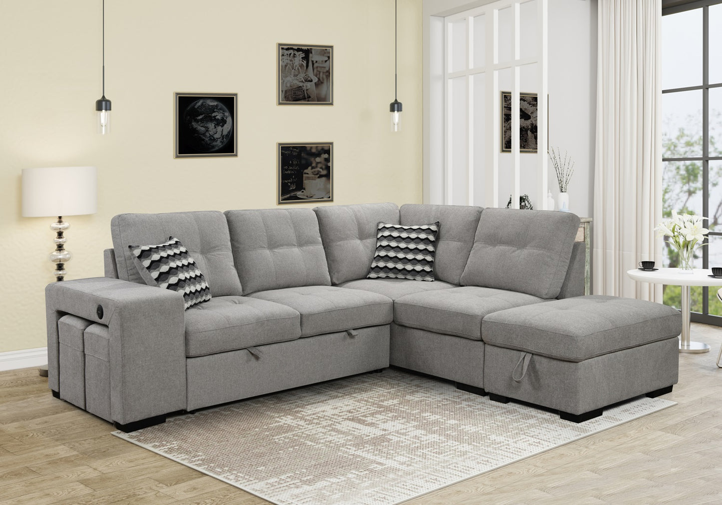 1st Choice Sectional Pull Out Sofa Bed 101" Reversible L-Shaped Corner