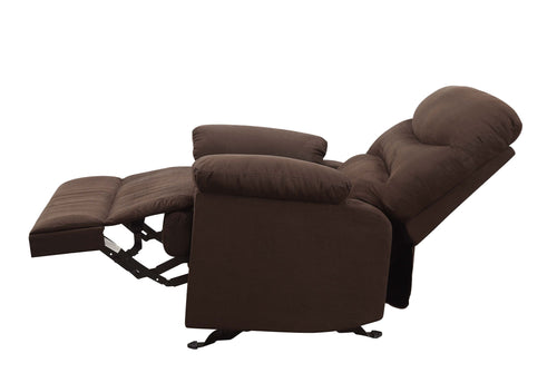 1st Choice Modern Arcadia Microfiber Motion Glider Recliner in Chocolate