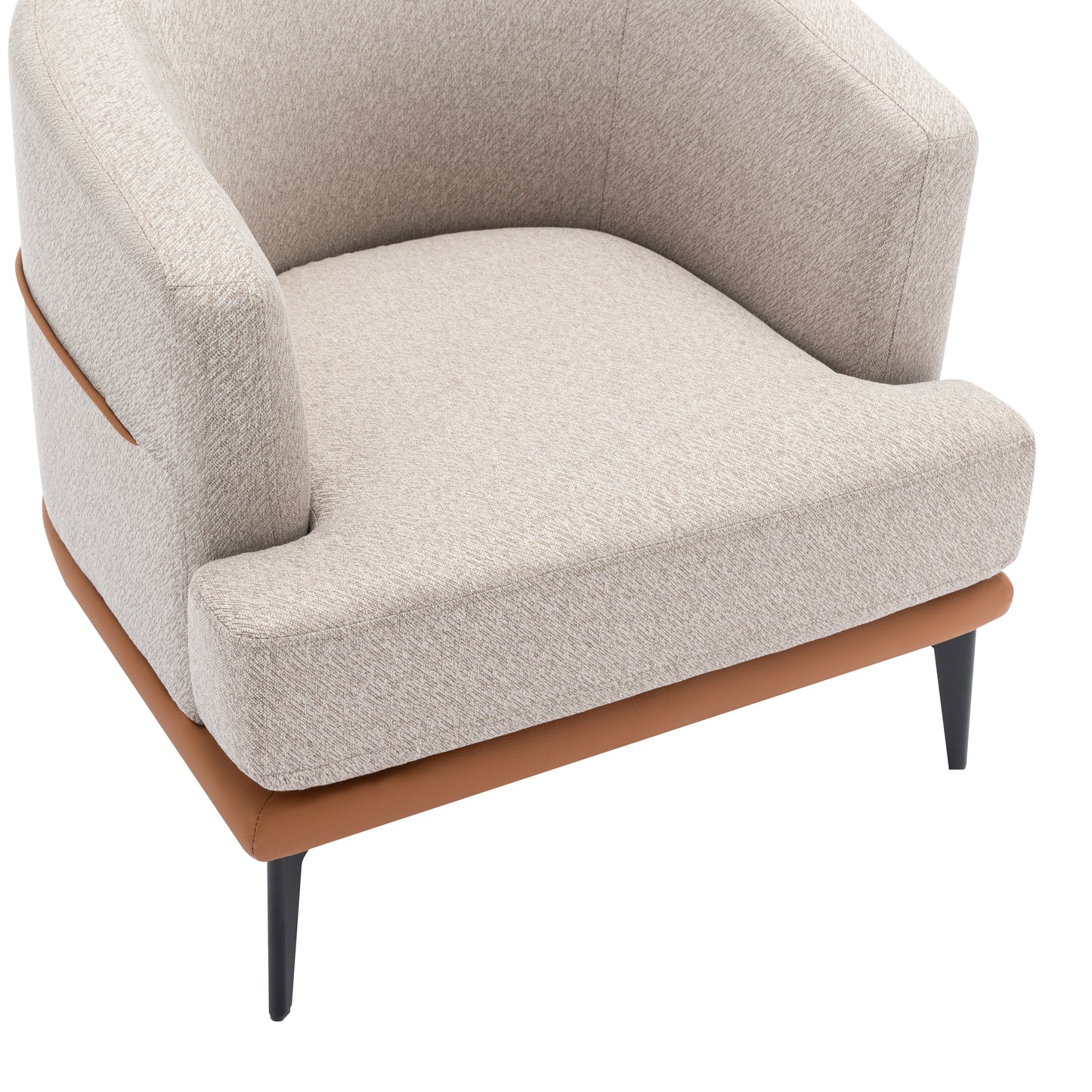 1st Choice Modern Two-tone Upholstered Round Armchair in Burnt Orange