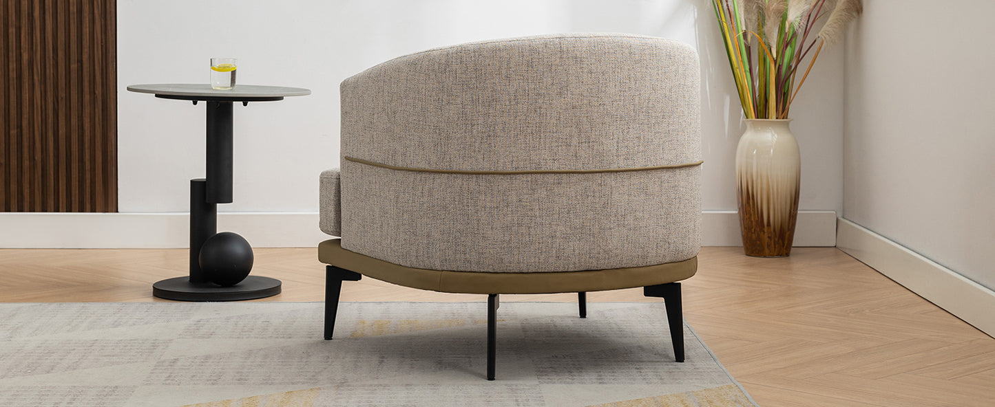 1st Choice Modern Two-tone Barrel Fabric Upholstered Round Chair