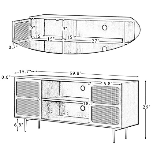 1st Choice Modern and Elegant TV Stand for TV's up to 65" in Black