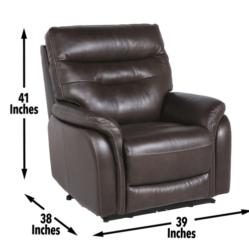 1st Choice Contemporary Top-Grain Leather Recliner Set Power Footrest