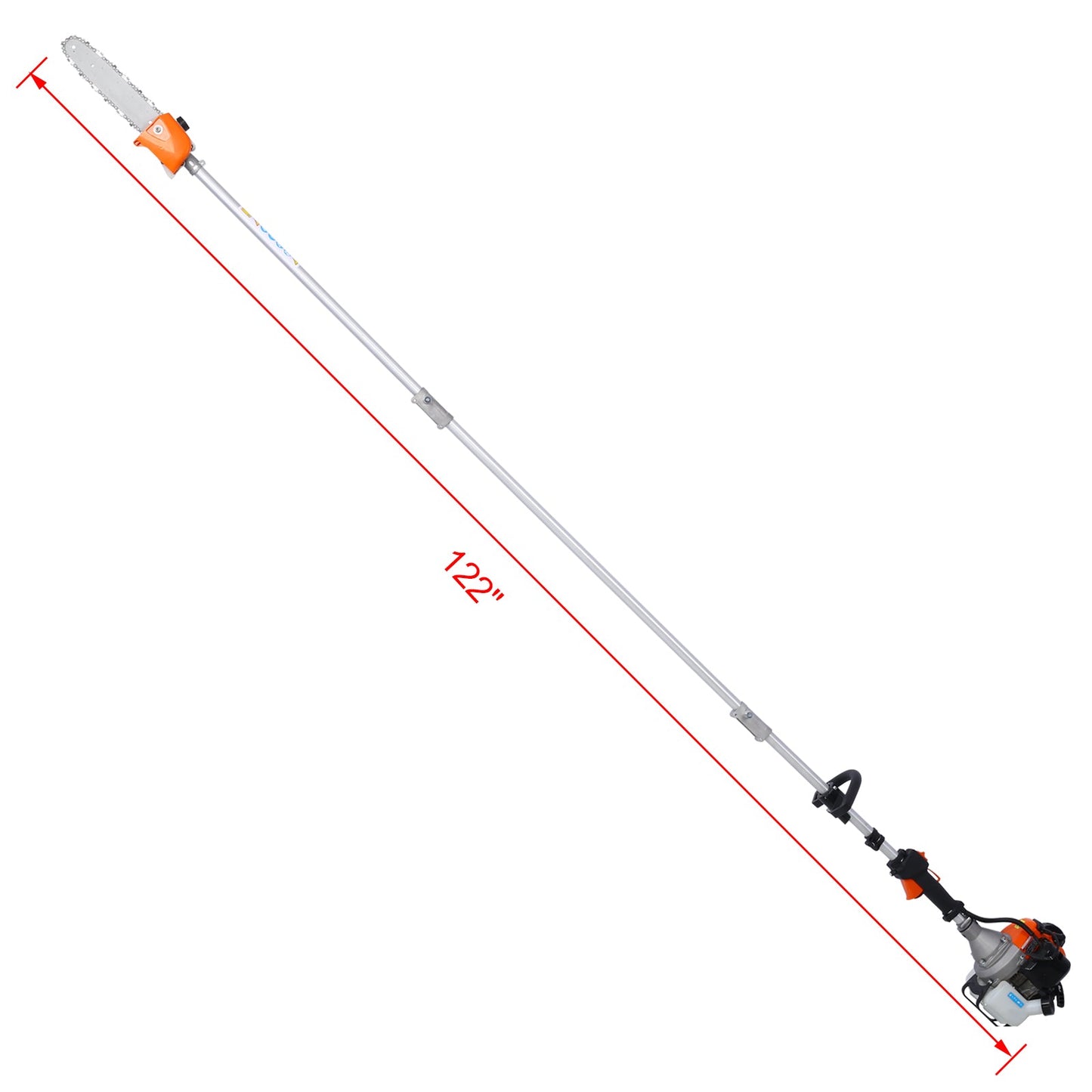 5 in 1 Multi - Functional Trimming Tool, 56CC 2 - Cycle Garden Tool System with Gas Pole Saw, Hedge Trimmer, Grass Trimmer, and Brush Cutter EPA Compliant - 1st Choice Furniture Direct