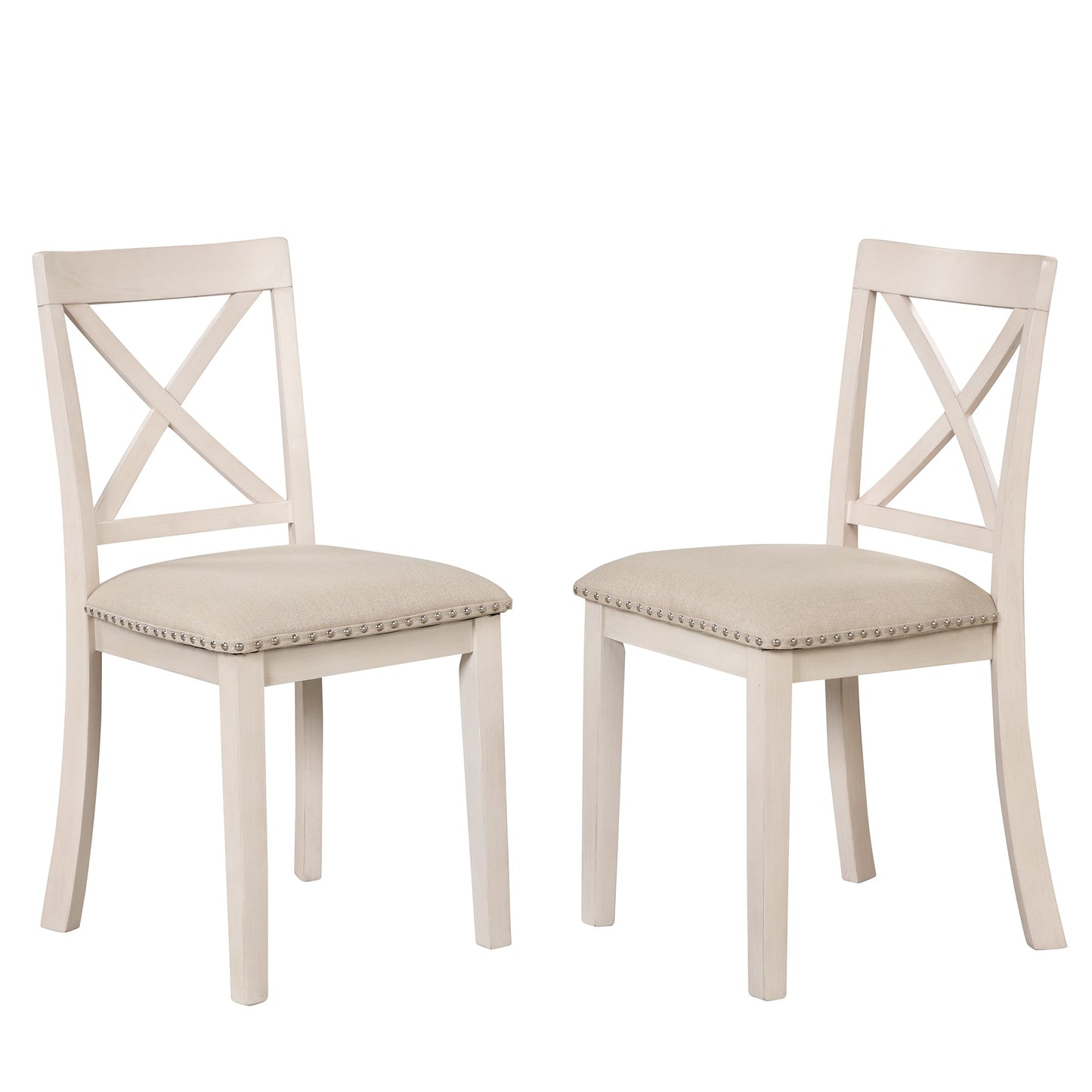5-Piece Antique White Dining Set with Extendable Table - 1st Choice Furniture Direct