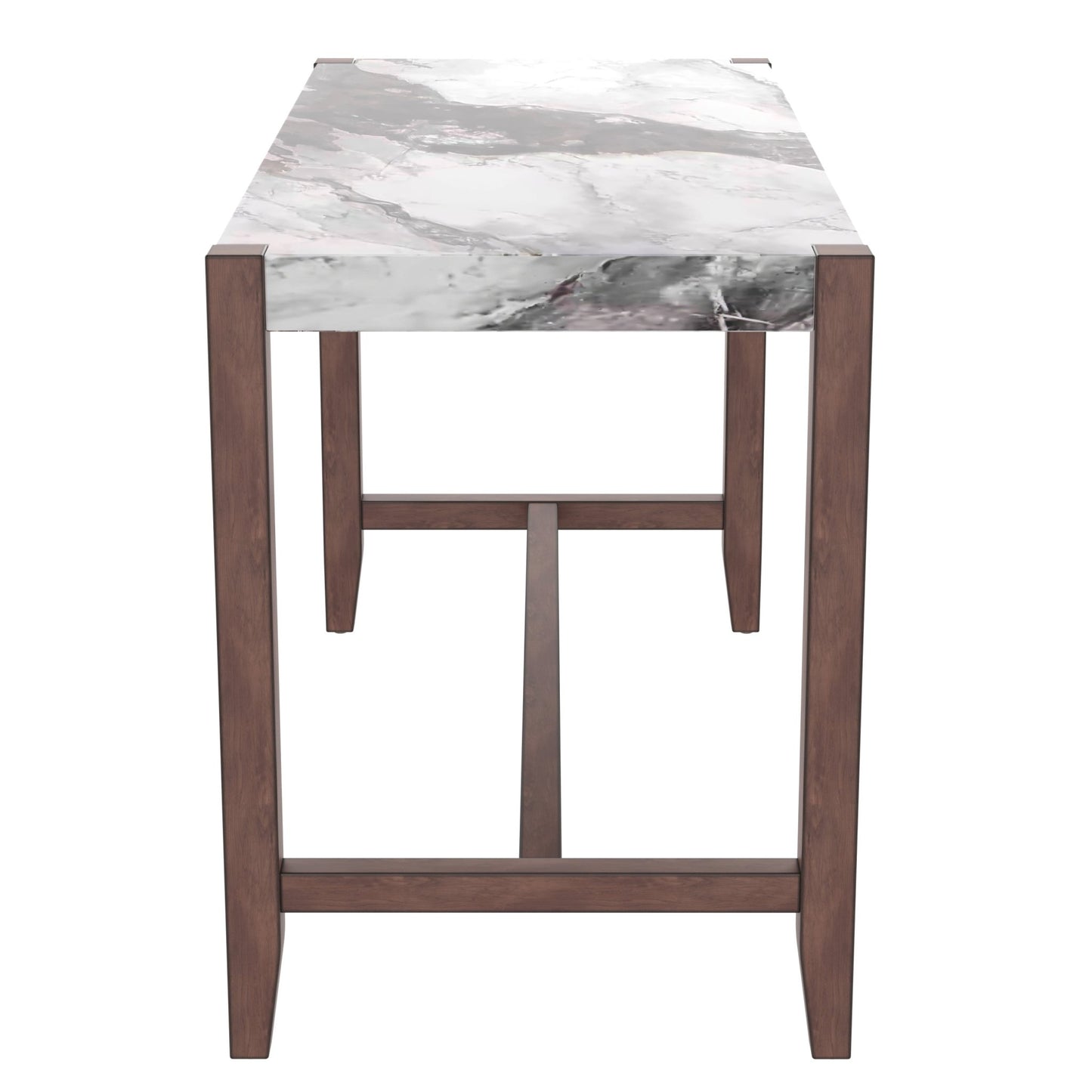 5 - Piece Counter Height Dining Table Set for 4 | Faux Marble Table & Upholstered Chairs - 1st Choice Furniture Direct