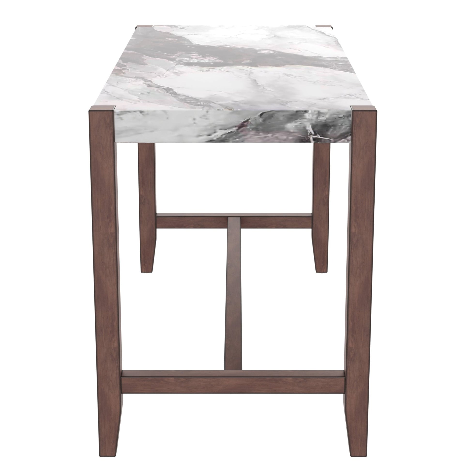 5 - Piece Counter Height Dining Table Set for 4 | Faux Marble Table & Upholstered Chairs - 1st Choice Furniture Direct