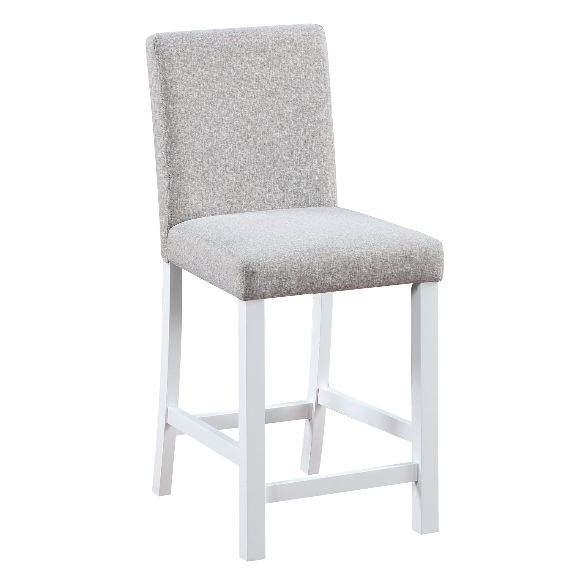 5 Piece Counter Height Table Set, Wooden Kitchen Table Set with Square Table and 4 Upholstered Chairs, Counter Height Dining Table with Crystal Decoration and Chair Set for Kitchen, Dining Room, White - 1st Choice Furniture Direct