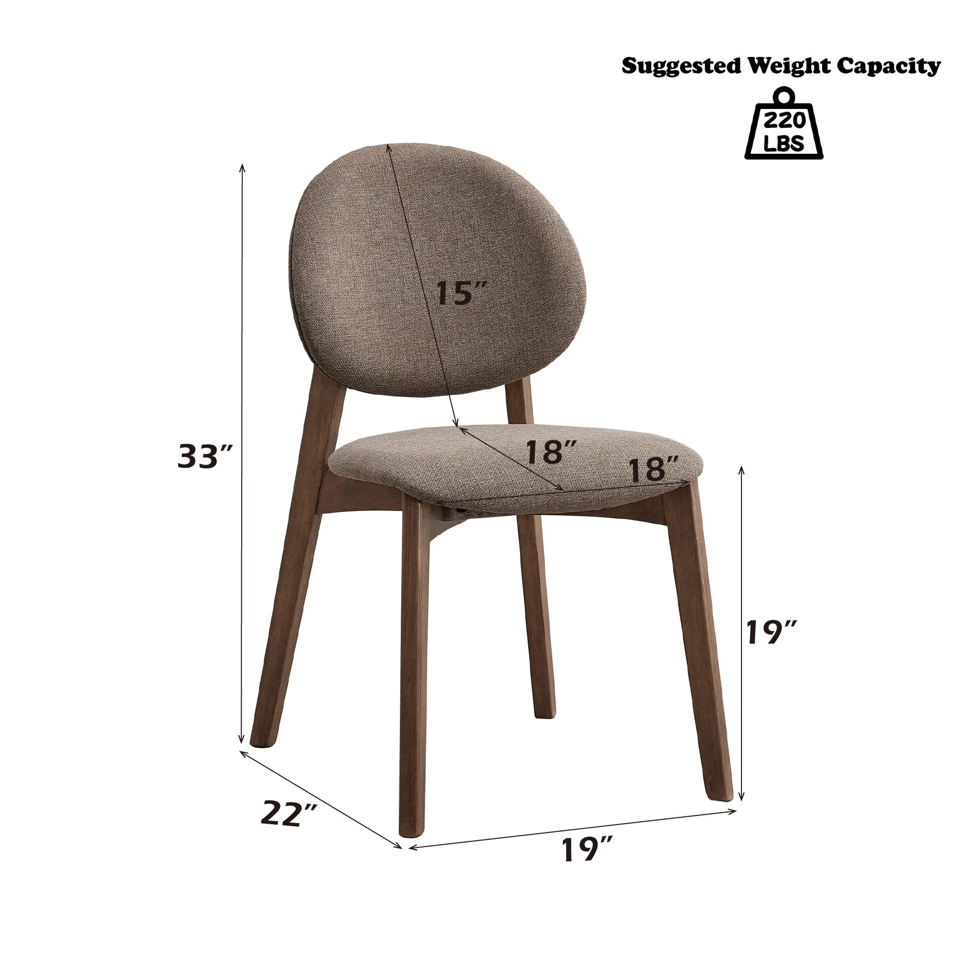 5-Piece Light Brown & Walnut Dining Set with Curved Base Table - 1st Choice Furniture Direct