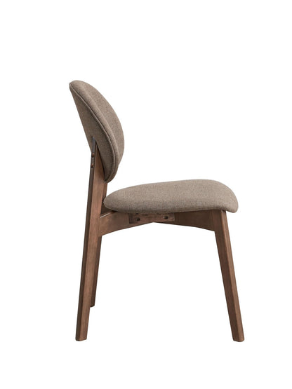 5-Piece Light Brown & Walnut Dining Set with Curved Base Table - 1st Choice Furniture Direct