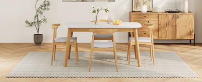 5-Piece Mid-Century Modern Dining Set with Upholstered Chairs - 1st Choice Furniture Direct