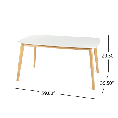 5-Piece Mid-Century Modern Dining Set with Upholstered Chairs - 1st Choice Furniture Direct