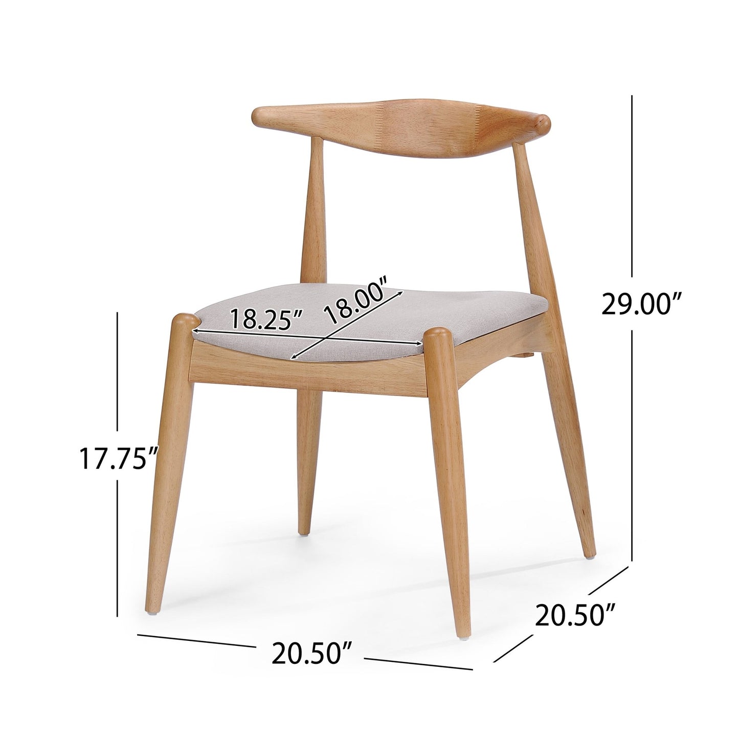 5-Piece Mid-Century Modern Dining Set with Upholstered Chairs - 1st Choice Furniture Direct