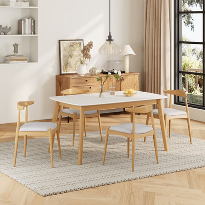 5-Piece Mid-Century Modern Dining Set with Upholstered Chairs - 1st Choice Furniture Direct
