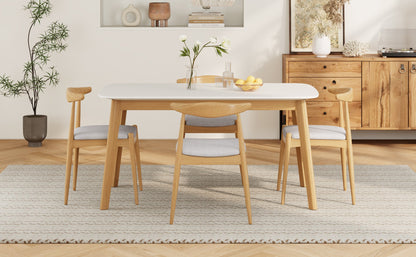 5-Piece Mid-Century Modern Dining Set with Upholstered Chairs - 1st Choice Furniture Direct