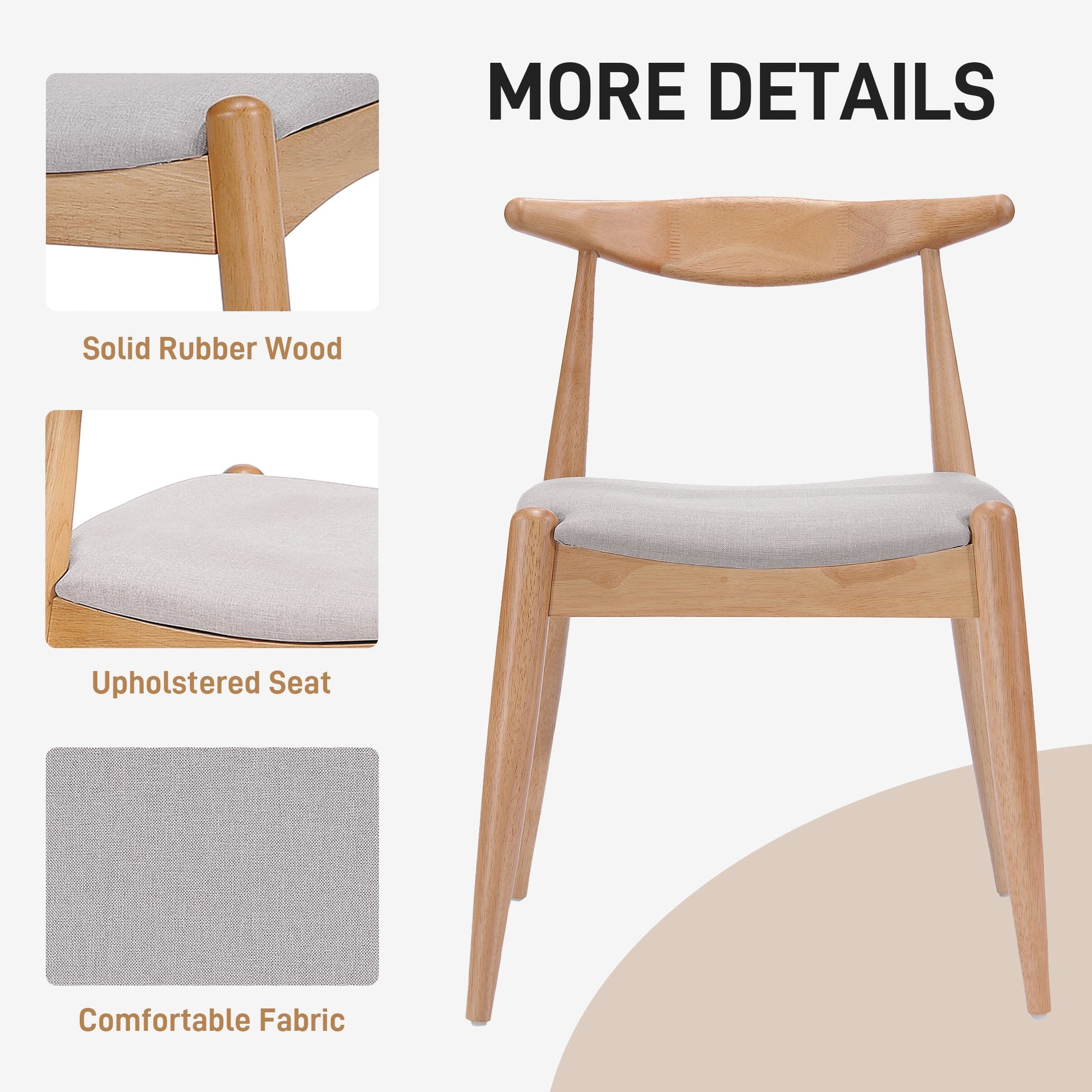 5-Piece Mid-Century Modern Dining Set with Upholstered Chairs - 1st Choice Furniture Direct