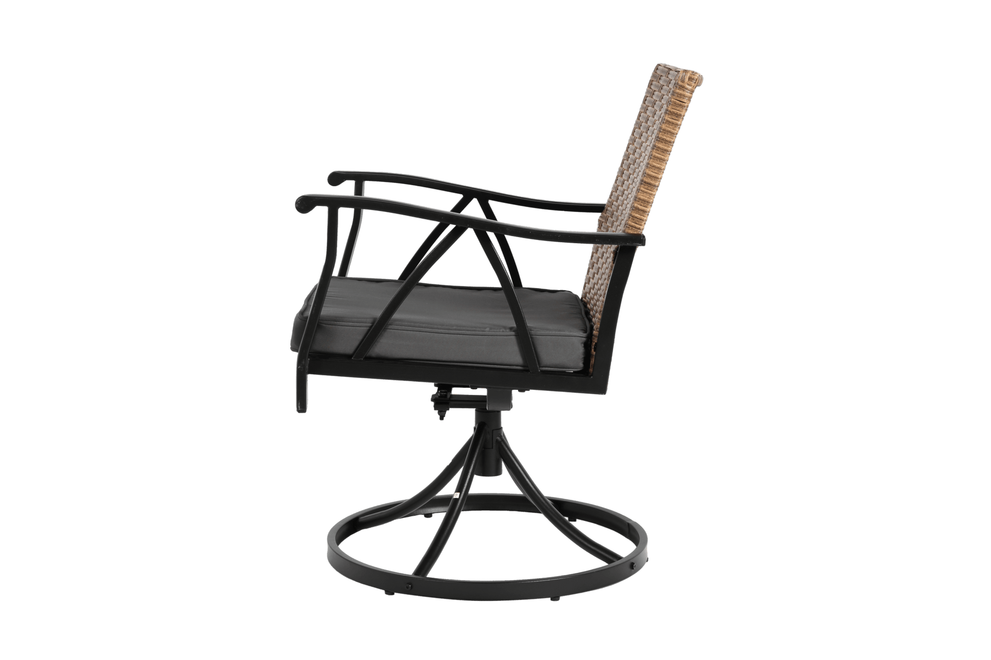 5 Piece Patio Dining Set for 4,Outdoor Wicker Furniture Set for Backyard Garden Deck Poolside with 4 Cushions Swivel Rocker Chairs,steel Table Top, Removable Cushions - 1st Choice Furniture Direct