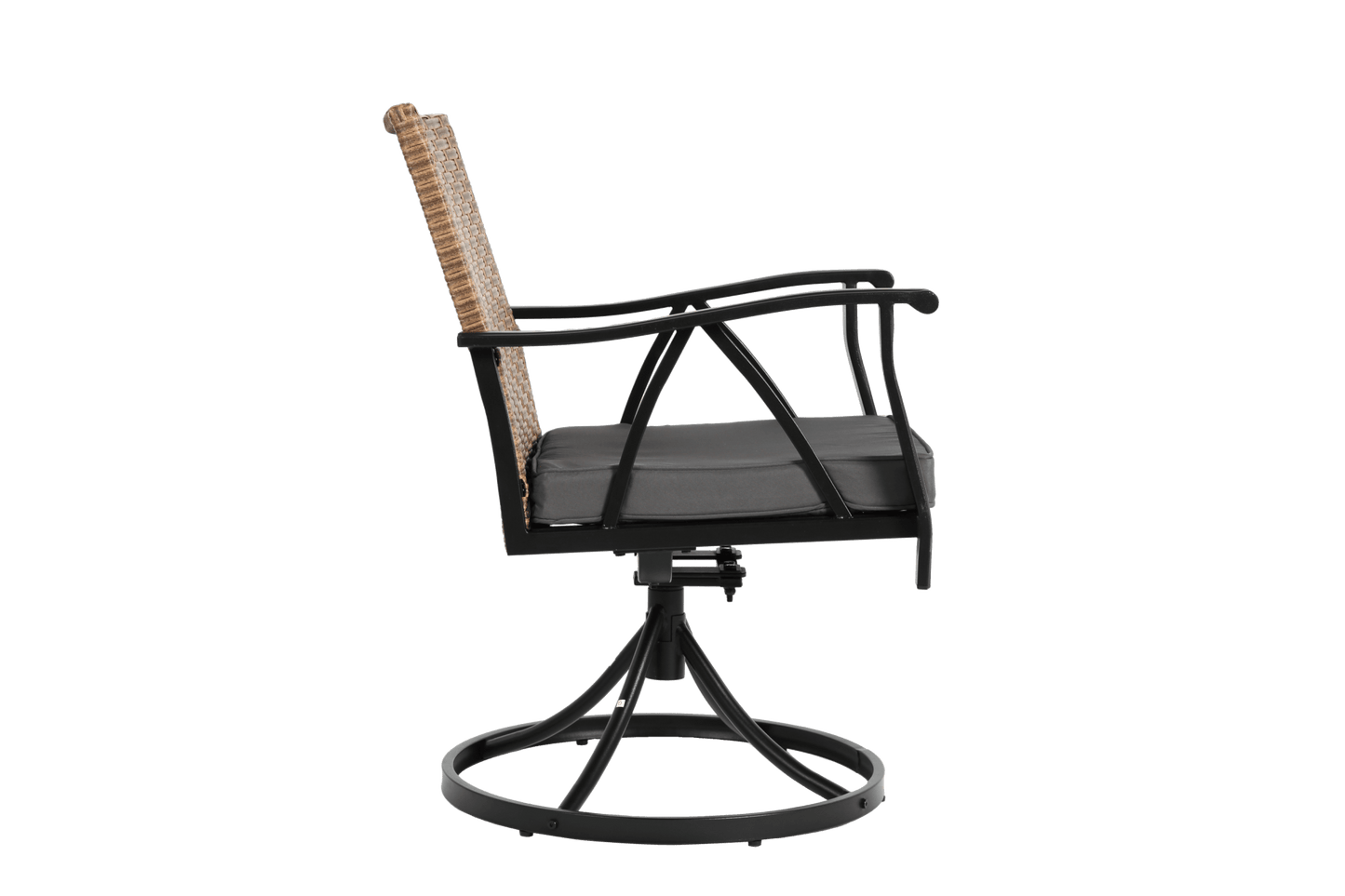 5 Piece Patio Dining Set for 4,Outdoor Wicker Furniture Set for Backyard Garden Deck Poolside with 4 Cushions Swivel Rocker Chairs,steel Table Top, Removable Cushions - 1st Choice Furniture Direct