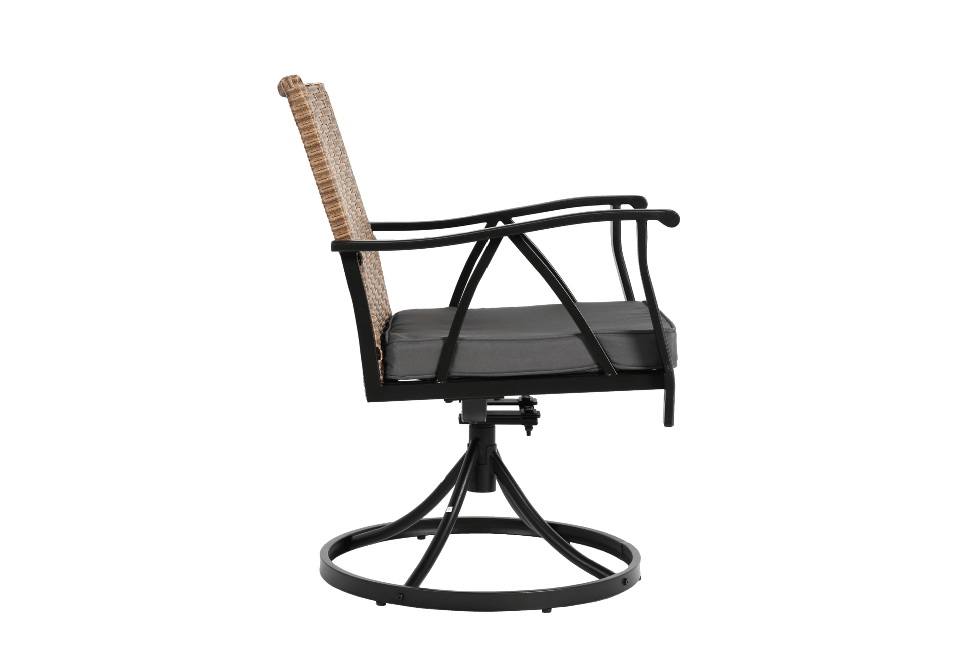 5 Piece Patio Dining Set for 4,Outdoor Wicker Furniture Set for Backyard Garden Deck Poolside with 4 Cushions Swivel Rocker Chairs,steel Table Top, Removable Cushions - 1st Choice Furniture Direct