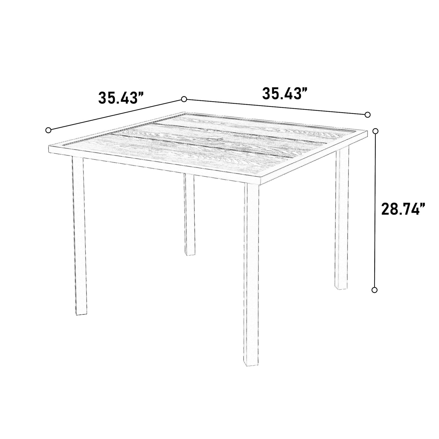 5-Piece Wicker Patio Dining Set with Umbrella Hole - 1st Choice Furniture Direct
