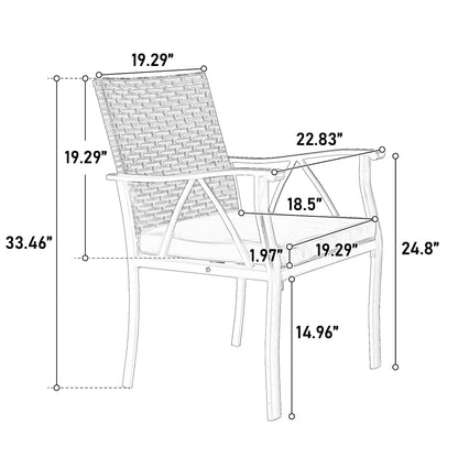 5-Piece Wicker Patio Dining Set with Umbrella Hole - 1st Choice Furniture Direct