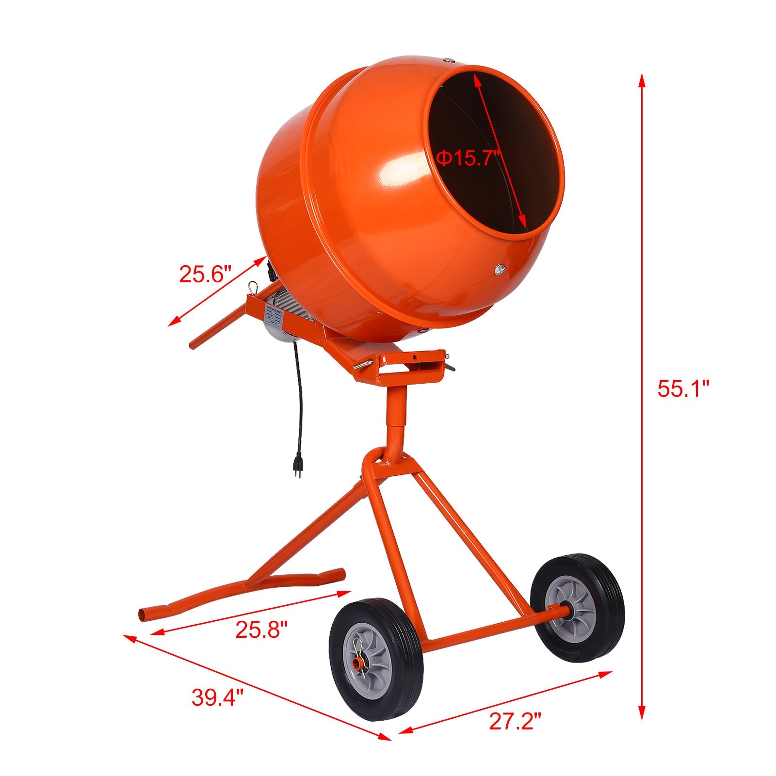 5.0 cu. ft. Portable Concrete Mixer,electric cement mixer ,ETL certificated copper motor - 1st Choice Furniture Direct