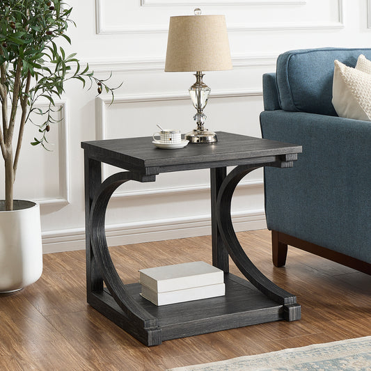 Unique coffee table, solid wood 23.8 inch modern coffee table modern center table with storage, solid wood special shape coffee table, living room, kitchen, apartment dining table