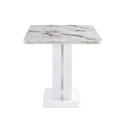 1st Choice Sleek White Marble-Effect Table