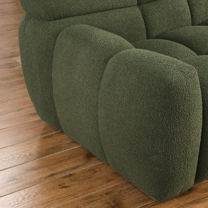 1st Choice Versatile Olive Green Boucle Sofa